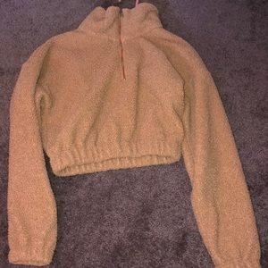 fuzzy cropped sweater